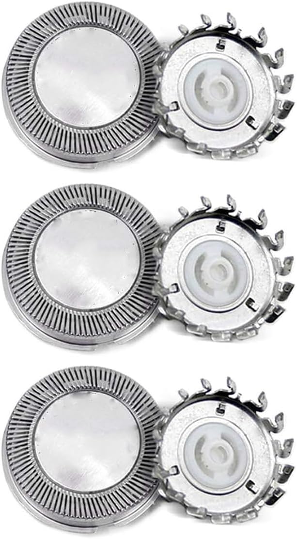 3Pcs Electric Shaver Replacement Rotary Blades Compatible with HQ2 for 3 Head Models 650TX 550TL and 2 Head Models 105DB, 110DB, 201DB, 282XL, 242LC