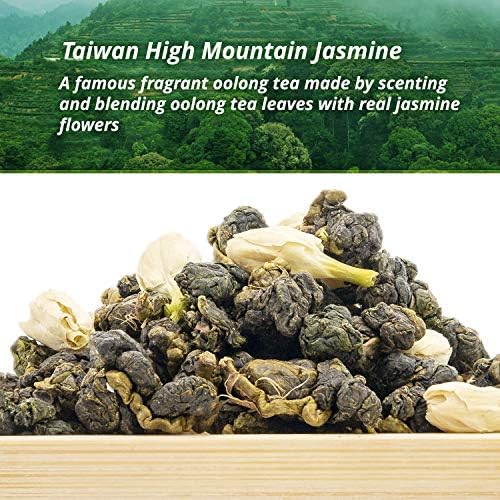 Oriarm Jasmine Oolong Tea Loose Leaf - Taiwan Oolong Green Tea Leaves with Jasmine Flowers - 100g (3.53-ounce)