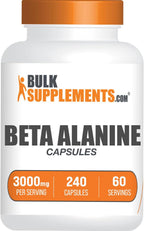 BulkSupplements.com Beta Alanine Capsules - Beta Alanine Supplement, Pre-Workout Supplement - Gluten Free, 4 Capsules per Serving, (3000mg), 240 Count (Pack of 1)