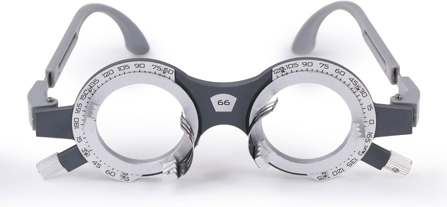 Optical Trial Lens Frame Fixed PD 66mm Optometry Frame with Adjustable Temple Arms - Suitable for Optometrists