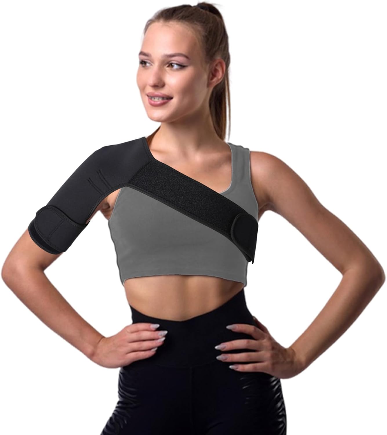 Shoulder Brace for Women, Shoulder Compression Sleeve, Adjustable and Can be Worn Under Clothes, Rotator Cuff for Pain Relief (Right shoulder women)