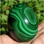 Health & Household Natural Dark Green Malachite Crystal Gemstone Egg Sphere Ball Africa Congo (Size : 1)