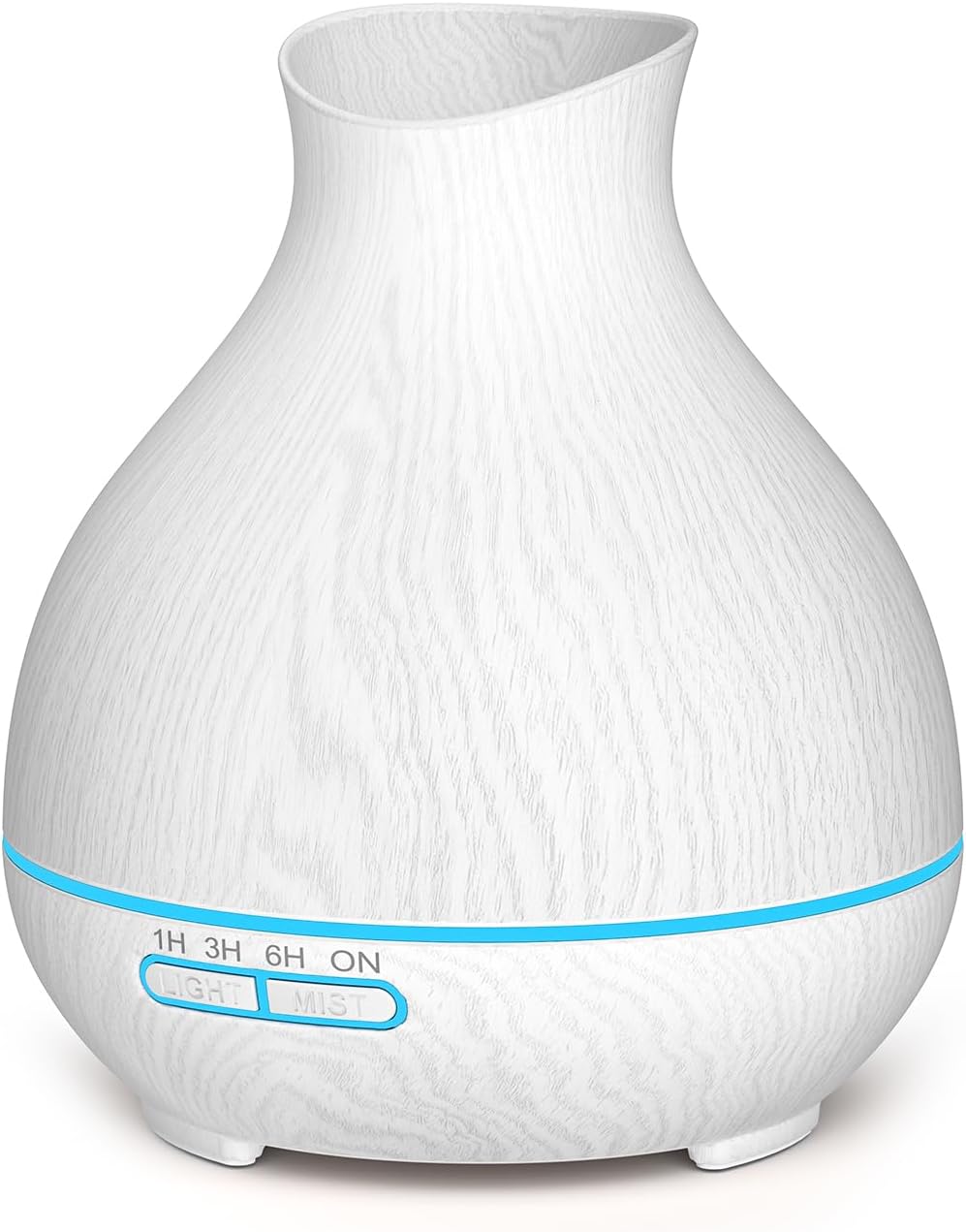 Aromatherapy Essential Oil Diffuser 550ml 12 Hours White Wood Grain Aroma Diffuser with Timer for Large Room, Home, Baby Bedroom, Waterless Auto Shut-Off, 7 Colors Lights Changing