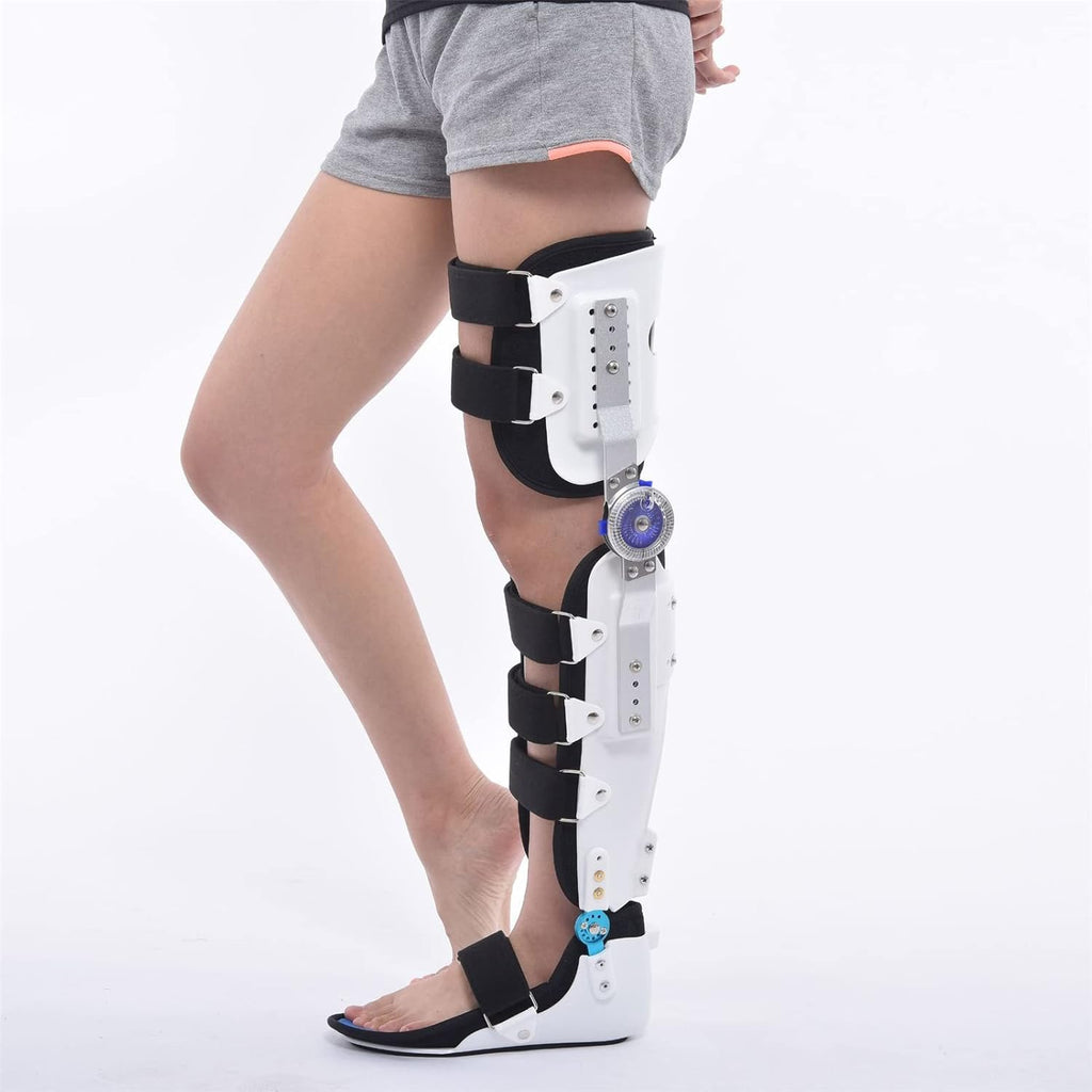 Adjustable Full Leg Stabilizer Knee Orthosis Splint, Hip Knee Ankle Foot Orthosis for Hip Fracture Rehabilitation Equipment Fixed Brace of Lower Limb Paralysis Leg, Hip Abduction Brace