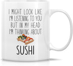 Retreez Funny Sushi Lover Mug - Cute Sushi Mug - 11 Oz Ceramic Coffee or Tea Cup - Humorous Gift for Sushi Enthusiasts and Japanese Cuisine Fans - Birthday, Housewarming, Holiday Gift For Her, Women