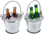 1 12 Scale Dollhouse Miniature Bar Decoration Set with Beer Bottles Ice Cubes and Silver Bucket for Doll House Party Scene Accessories
