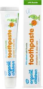 Green People Children's Mandarin & Aloe Vera Toothpaste with Fluoride 50g (Pack of 3)