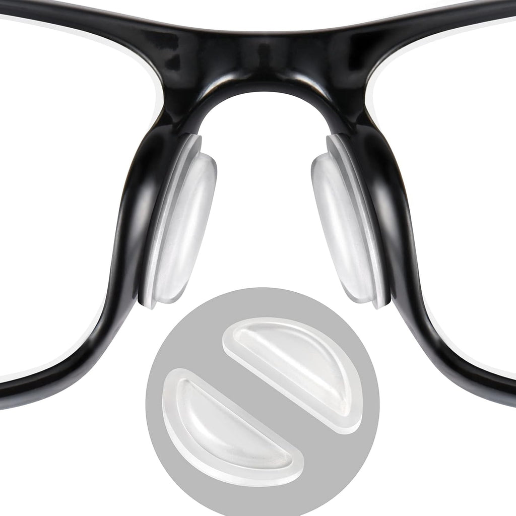 SURMAP Eyeglass Nose Pads, Comfort Soft Silicone Glasses Nose Pad, Anti-Slip Heighten Air Chamber Glasses Grips for Eyeglasses and Sunglasses, with Sticky Backing (10 Pairs, Clear)