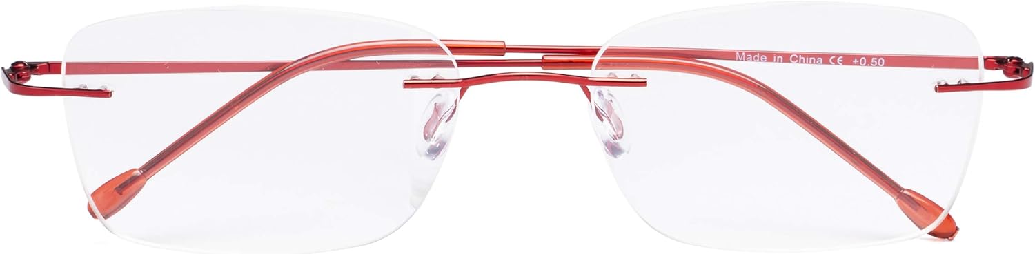 CessBlu Rimless Reading Glasses Design Readers for Women Men