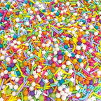 Manvscakes, pink sprinkles, valentines, cake sprinkles, gluten free, cookies, chocolate, fondant, princess topping, ice cream, edible, dessert decoration (Rainbow)
