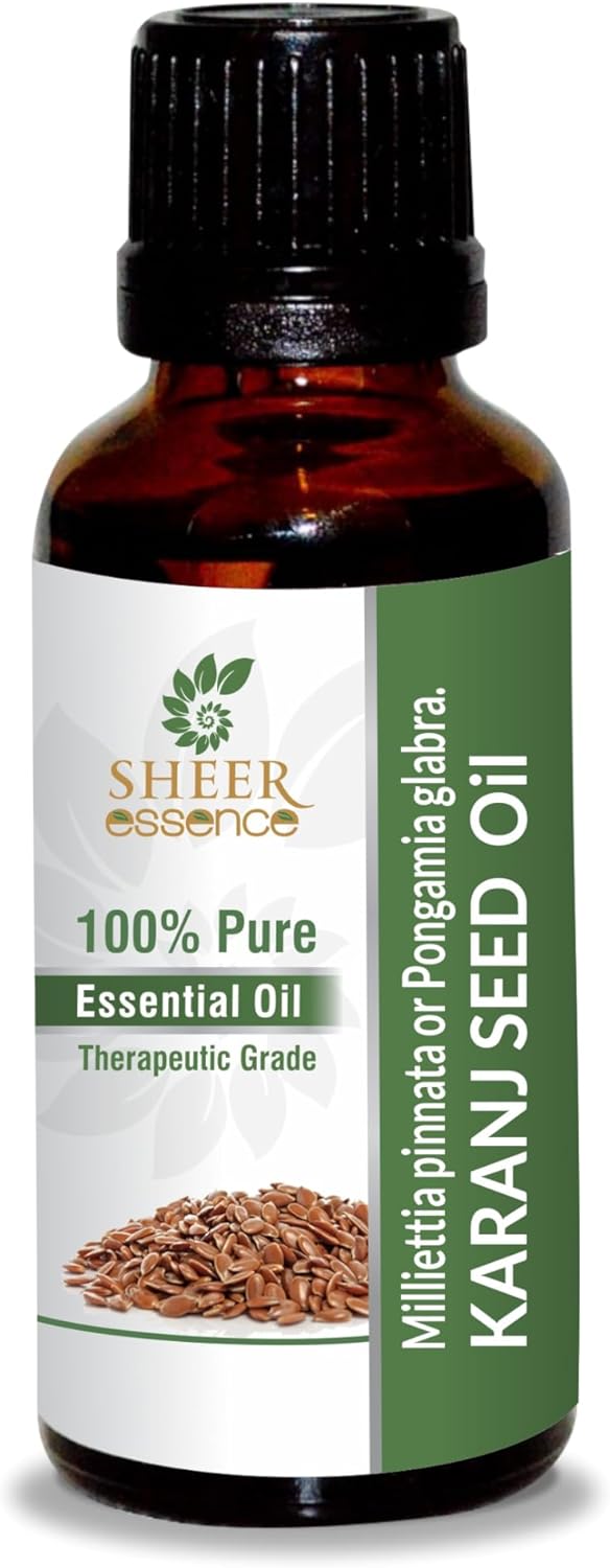 Karanj Seed Oil -(Pongamia Glabra | Millettia Pinnata | Pongamia Pinnata)- Carrier Oil 100% Pure Natural Undiluted Uncut Therapeutic Grade Oil 8.45 Fl.OZ