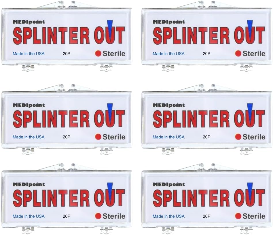 Splinter Out Splinter Remover 20 Count (Pack of 6) | Fast, Painless Splinter Removal | Essential First Aid for Home, Work, Travel & Camping | Ideal for Hiking, Woodworking, Gardening & Outdoors