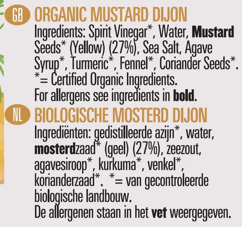 Biona Organic Dijon Mustard 200 g (Pack of 6)