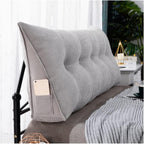 Triangular Reading Bed Rest Pillow, High Rebound Upholstered Headboard Backrest, Removable & Washable Cover, Perfect Bolster Lumbar Cushion for Day Bed,D,100x50x20cm