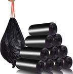 Trash Bags Drawstring Garbage Bags-Coocn Thicker Heavy Bathroom Trash can Liners for Bedroom Home Kitchen 50 Counts ,4-6 Gallon (Black)