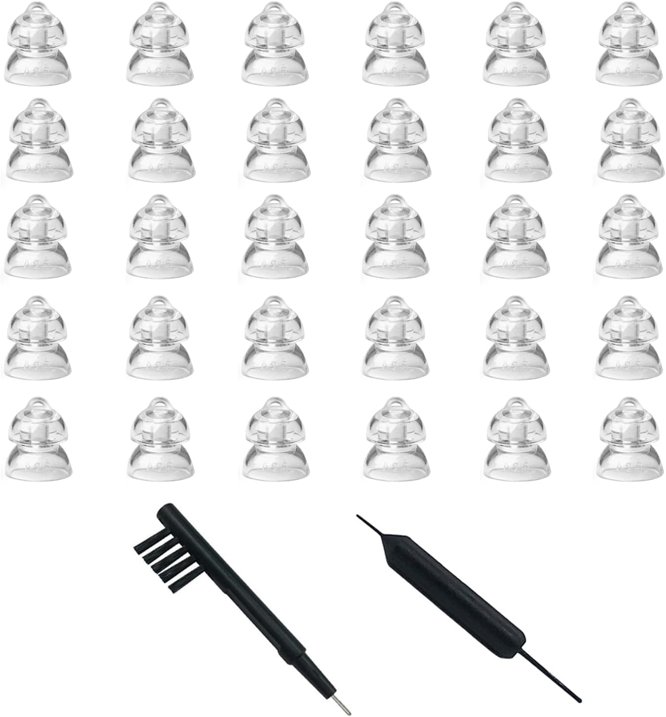 MiniFit Power Domes for Oticon Hearing Aids - 6mm Replacement Domes for Oticon Mini RITE Hearing Aids with Cleaning Brush Tools Kit and Carry Case (6mm)