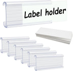 Wire Shelf Label Holders Compatible with Metro 1-1/4in Shelves, ELEMGULY 30 Pack 3in Lx1.4in H Plastic Wire Shelf Label Clips with Label Paper Removable Wire Rack Label Holder Display Clip
