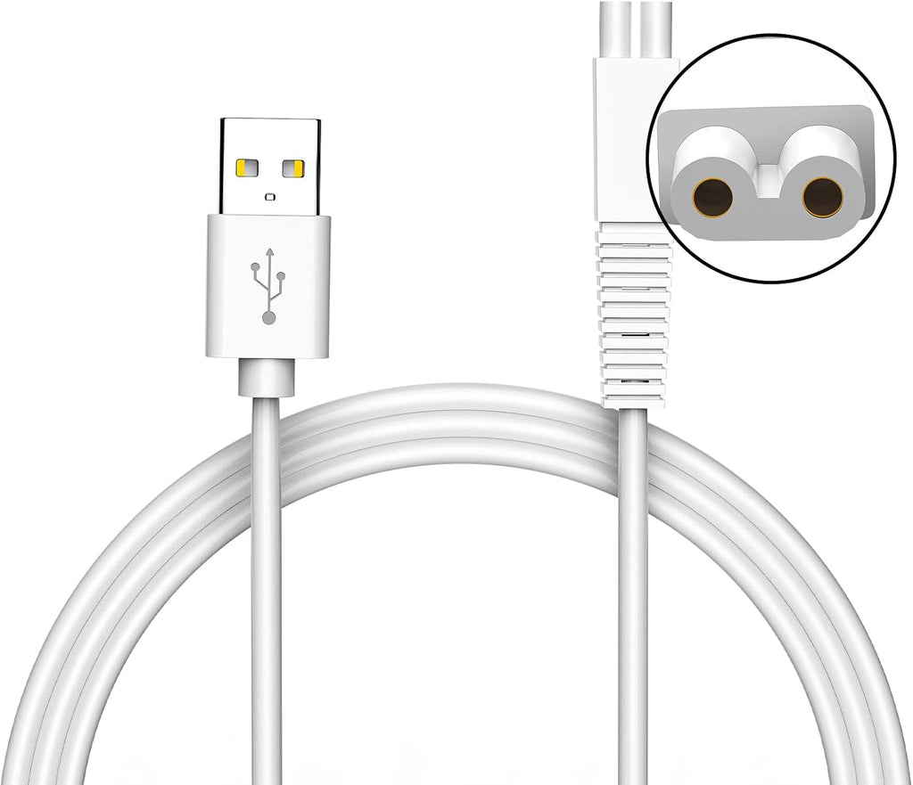 H2ofloss USB Charging Cable for Water Flosser, Compatible with Certain Portable Water Flossers that Utilize a 2-Round Pin Charging Interface