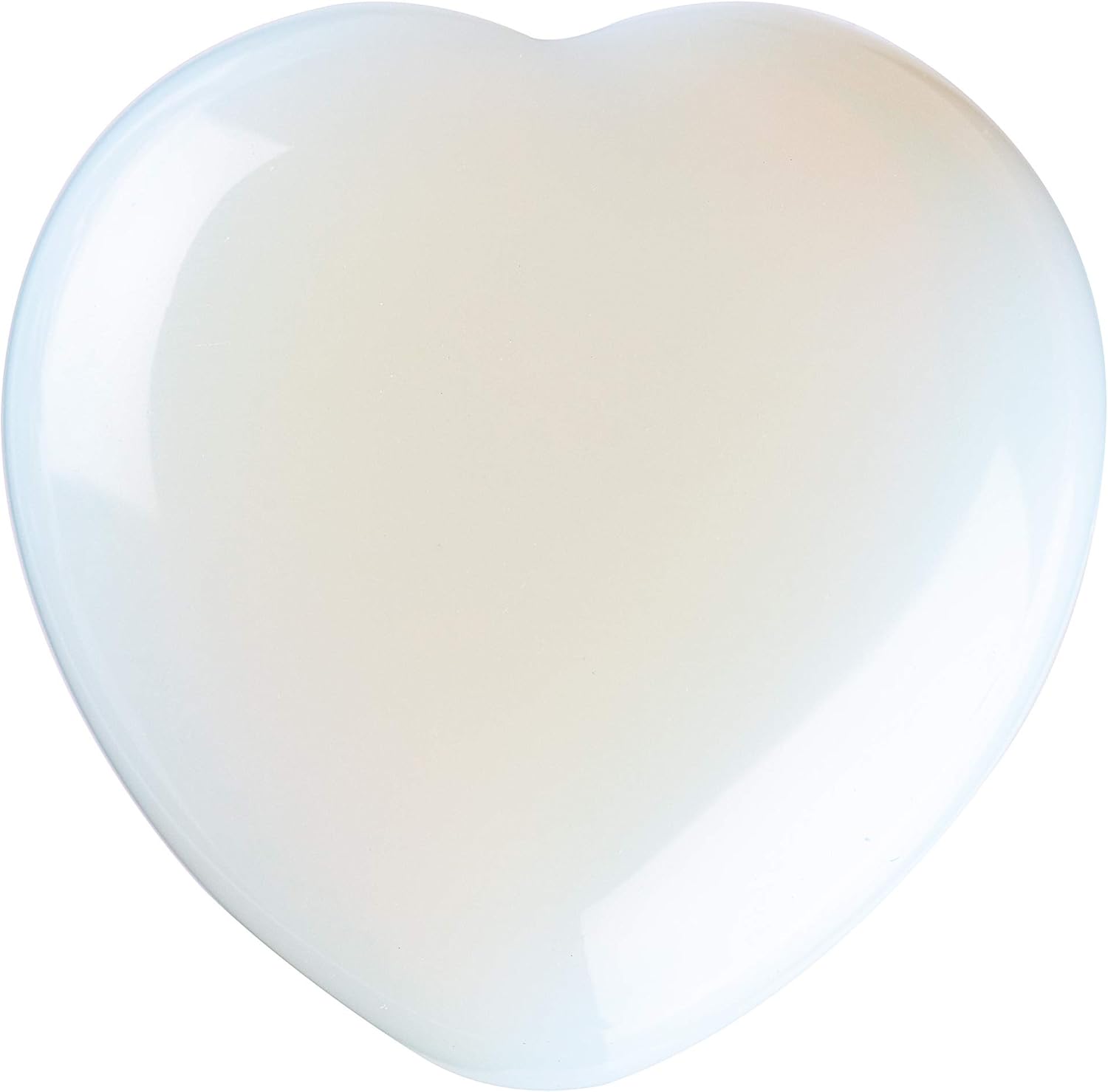 Natural 1.2" Opalite Pocket Heart Love Stone Carved Palm Worry Stone Heart Shaped Healing Crystals for Chakra Reiki Balancing Therapy Meditation Home Decoration