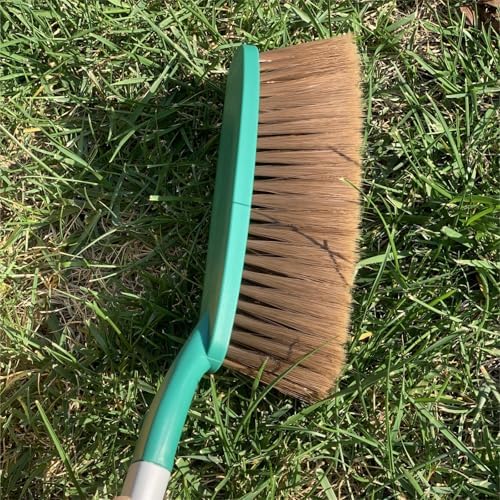 1 Pack 15" Hand Broom Brush,Soft Bristle Cleaning Brush,Crumb Debris Sweeping Brush,Dusting Brush,Comfort for Bed Car Couch Desk Sofa Furniture Clothes,Small Particles Hair Remover(Green)
