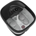 Collapsible Foot Spa with Heat and Remote, Heated Foot Bath Massager with Timer, and 24 Motorized Shiatsu Massage Balls, Foot Soaking Tub Supports Hot/Cold Water Soaking