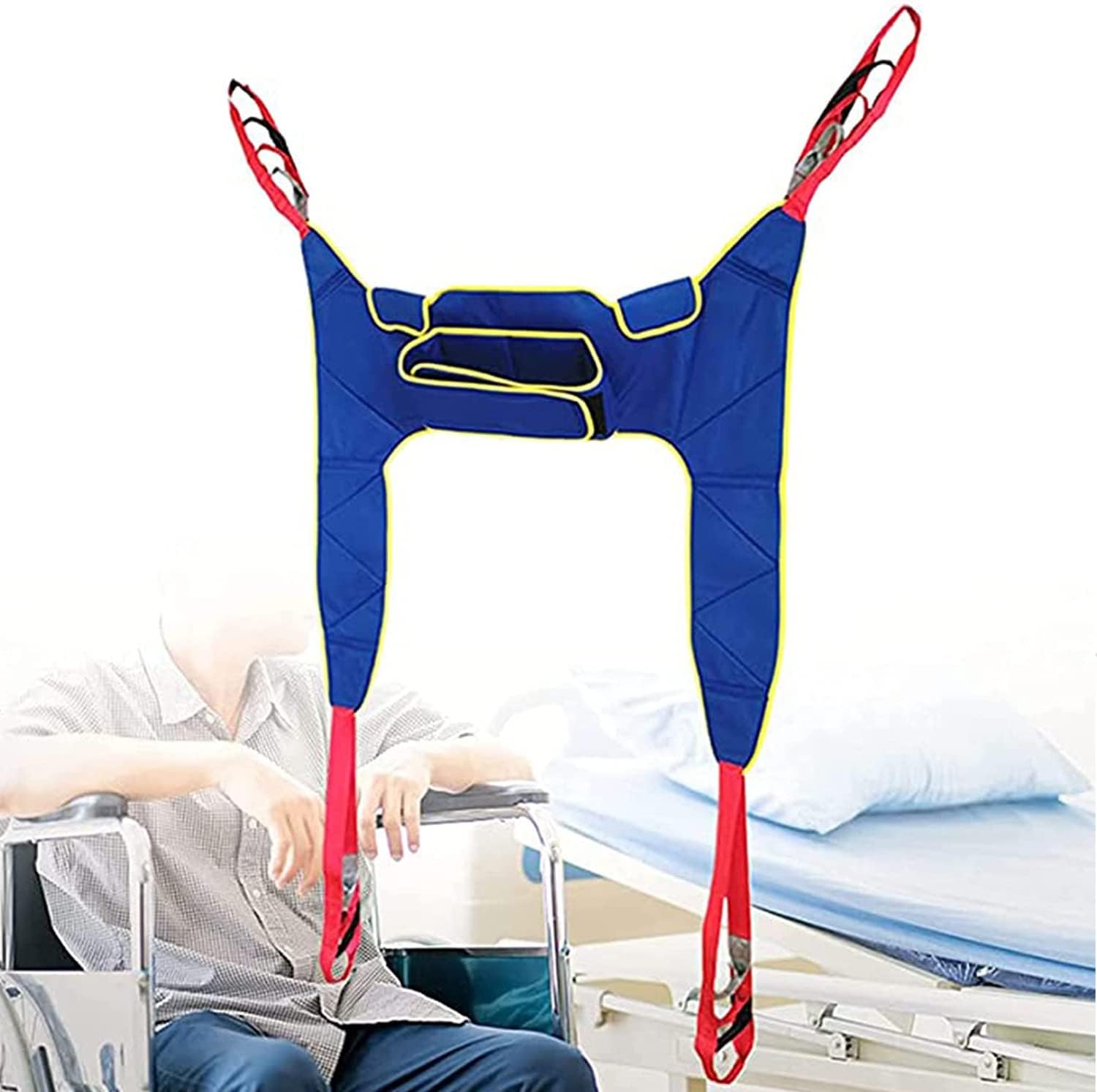 Rehabilitation Auxiliary Spreader Patients,Lift Sling Transfer Belt, Handicap Lift Commode Sling, Transfer Belt with Four Point Support, for Bed Positioning and Lifting,M