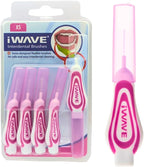 iWave Interdental Brushes Fine Size 0.4mm Pink Pack of 5 – Interdental Cleaning Brushes for Total Teeth Cleaning Plaque Removal Tool