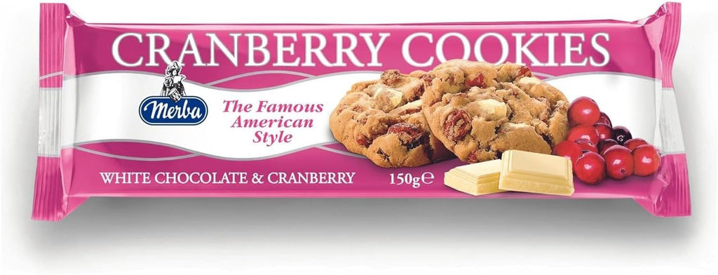 Merba White Chocolate & Cranberry Cookies 150g (Pack of 1)