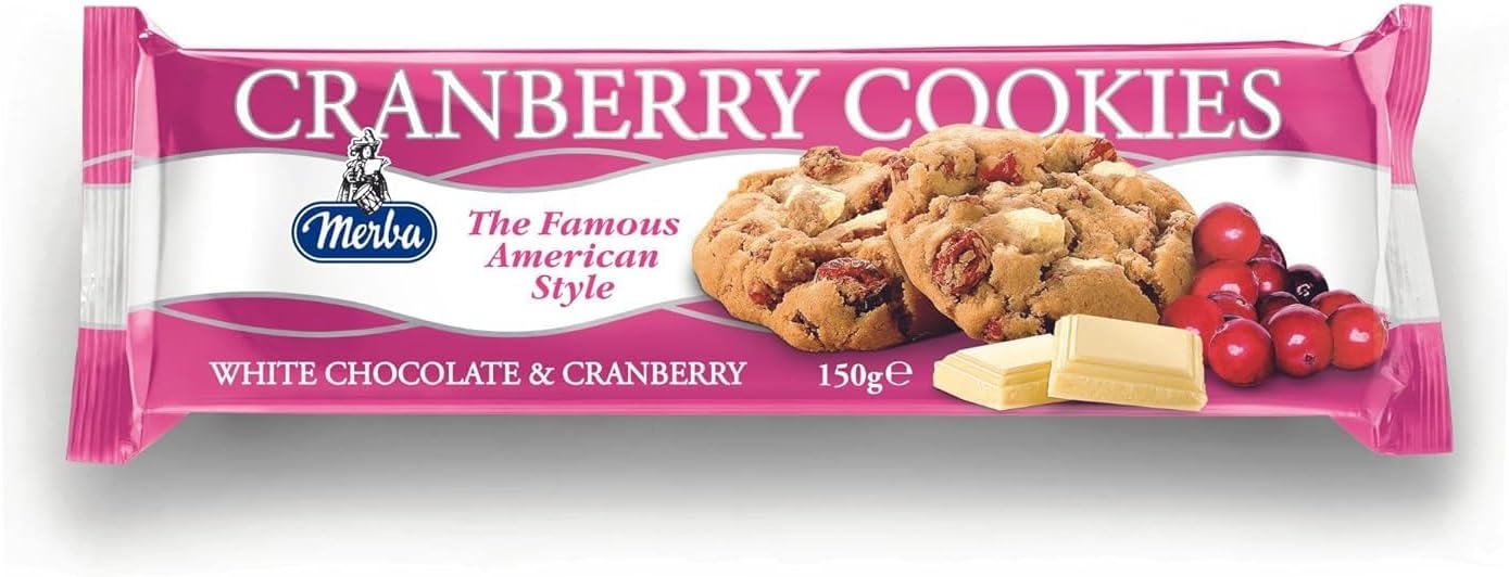 Merba White Chocolate & Cranberry Cookies 150g (Pack of 1)