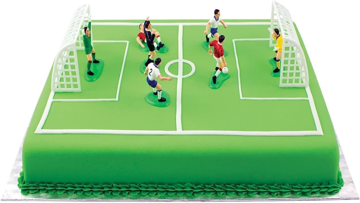 Green Football/Soccer Toppers for Cake and Cupcakes Cake Decorating Ornaments Set of 9 Attractive Processed Cupcake Toppers Frosting, Icing and Decorations
