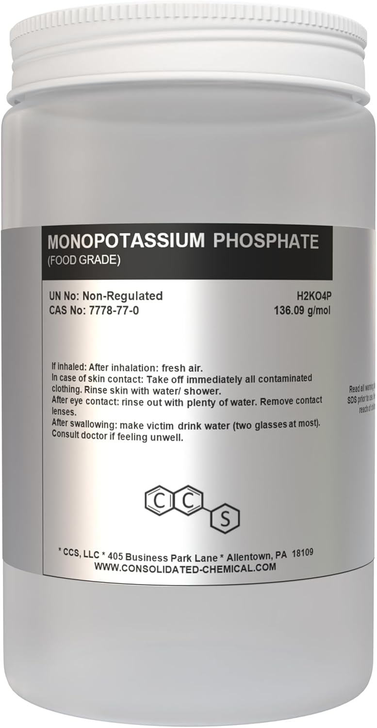 Monopotassium Phosphate | Food Grade | Kosher & Halal - 1 kg (2.2lbs.)