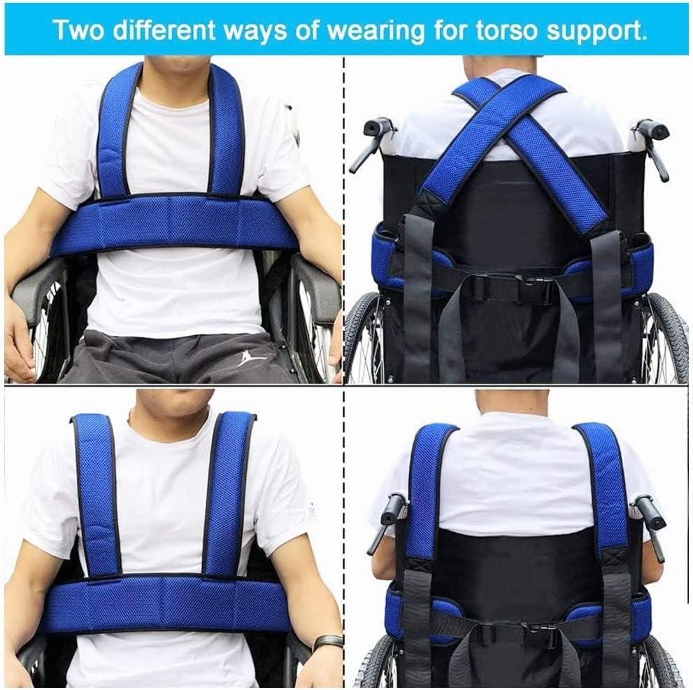 DKULMN Wheelchair Safety Seat Belt,Wheelchair Seat Belt Safety Belt Fixed Elderly Belt, Wheelchair Safety Belt Torso Support Vest for Elderly Patients Brace Support Vest Adjustable Universal