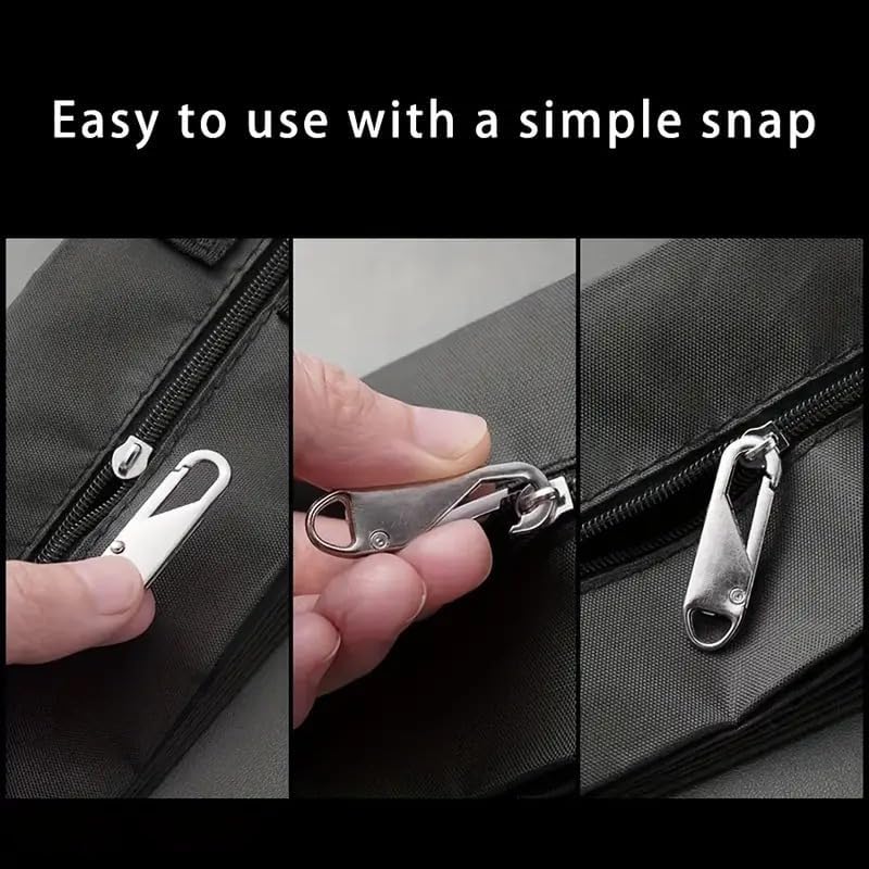 4pcs Multicolor Instant Zipper Repair Kit – Removable Zipper Pulls for Bags, Clothes, Backpacks & More, Black