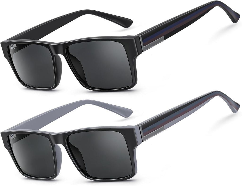 2 Pack Excellent Unbreakable Reader Sunglasses for Men with UV400 Protection Outdoors, TR90 Thick Frame Tinted Reading Glasses Anti UV/Eye Strain Sun Readers No-Line Dark Lens & 1.5x - Not Bifocals