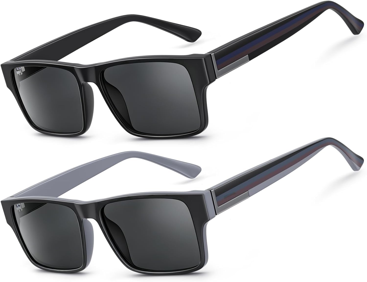 2 Pack Excellent Unbreakable Reader Sunglasses for Men with UV400 Protection Outdoors, TR90 Thick Frame Tinted Reading Glasses Anti UV/Eye Strain Sun Readers No-Line Dark Lens & 1.5x - Not Bifocals