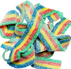 SweetGlob Sour Gummy Belts Candy (1 Pound, Sour Quattro Rainbow)