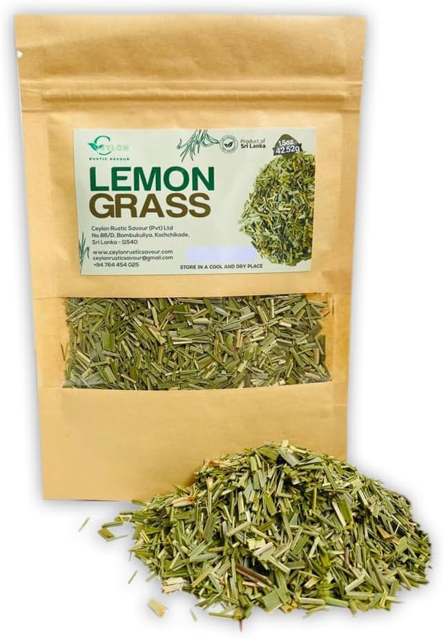 Ceylon Rustic Savour premium dried lemon grass cut 1.5oz/42.52g/lemon leaves/lemongrass paste/dry lemon/dried lemon/lemongrass powder/nin jiom lemongrass/