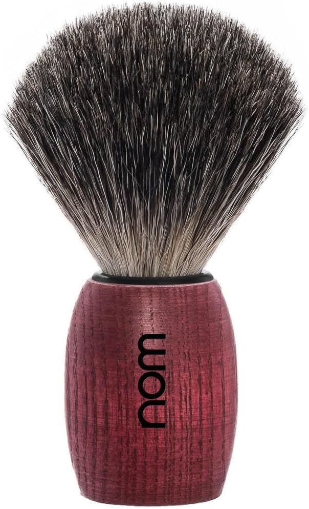 NOM OLE shaving brush | Pure Badger Shave Brush for Shaving soaps and creams | exfoliating shaving brush | Blushed Ash handle