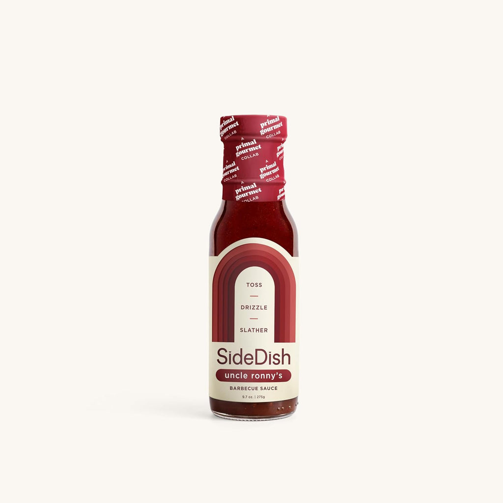 SideDish & Primal Gourmet Uncle Ronny's BBQ Sauce - Pack of 1 – Refined Sugar Free, Seed Oil Free BBQ Sauce with All-Natural Ingredients – Gluten & Dairy Free Paleo-Friendly Barbecue Condiment
