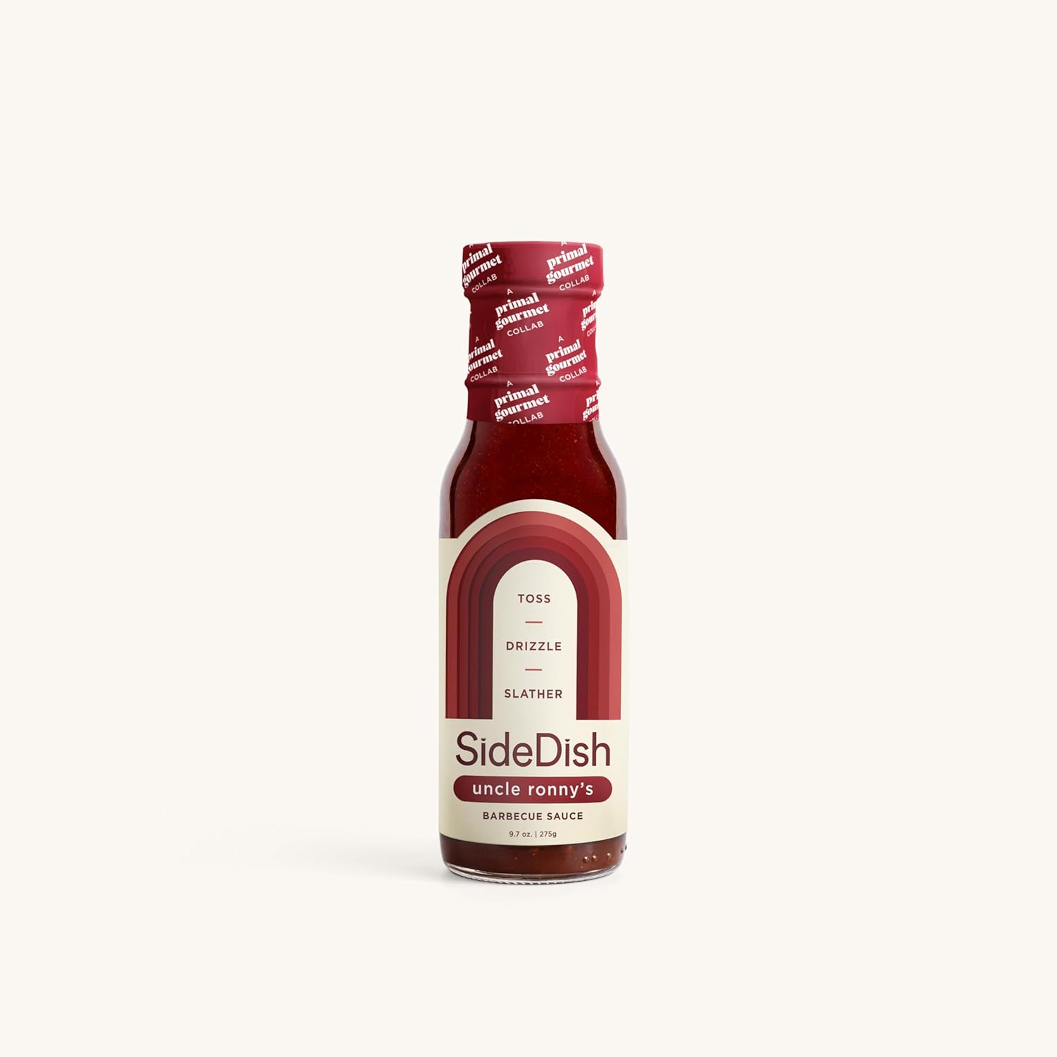 SideDish & Primal Gourmet Uncle Ronny's BBQ Sauce - Pack of 1 – Refined Sugar Free, Seed Oil Free BBQ Sauce with All-Natural Ingredients – Gluten & Dairy Free Paleo-Friendly Barbecue Condiment