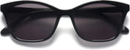 OPULIZE KAT Reading Sunglasses for Women Men, Cat-Eye Frame with Spring Hinges and Tinted UV400 Protection Lens, Black+1.00 (Pack of 1)