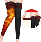 Winter Warm Wormwood Self Heating Knee Brace Long Compression Sleeve for Women Men Thermal Support Cotton Leg Warmer Knee Pads Cold Protector, Heated Massager Knee Wrap for Arthritis Joint Pain Relief (black-XXL)