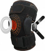 Hinged Knee Brace with Dual Side Stabilizers - Metal Hinge Support,4-way Adjustable Wraparound,for Meniscus Tear,ACL, PCL, MCL&Arthritis Pain Relief (Medium)