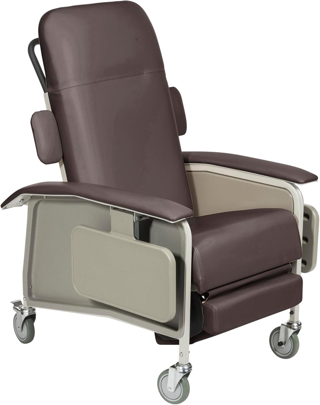 Drive Medical 4 Position Clinical Care Geri Chair Recliner, Reclining Padded Chair with Armrests, Chocolate