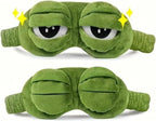 3D Frog Sleep Mask, Funny Cute Animal Eye Cover for Sleeping, Soft Adjustable Blindfold - Plush Blackout Eye Shade for Travel, Nap, Night.（1 Pcs
