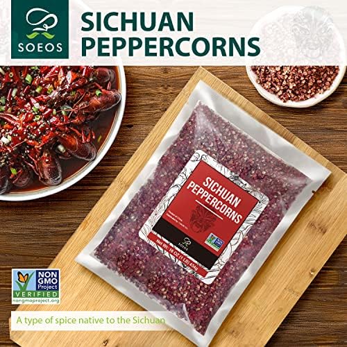 Soeos Sichuan Peppercorns, 16oz(454g), Authentic Szechuan Red Peppercorn, Numbing and Tingle Effect, Less Seeds, Strong Flavor, Essential for Mapo Tofu, Kung Pao Chicken and Asine Cusine