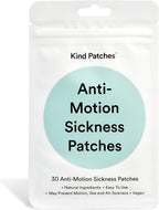 Kind Patches Anti-Motion Sickness Patches - Natural Relief for Motion Sickness - Ginger Root, Mint and Tangerine Peel - Easy Pre-Travel Use - 30 Count