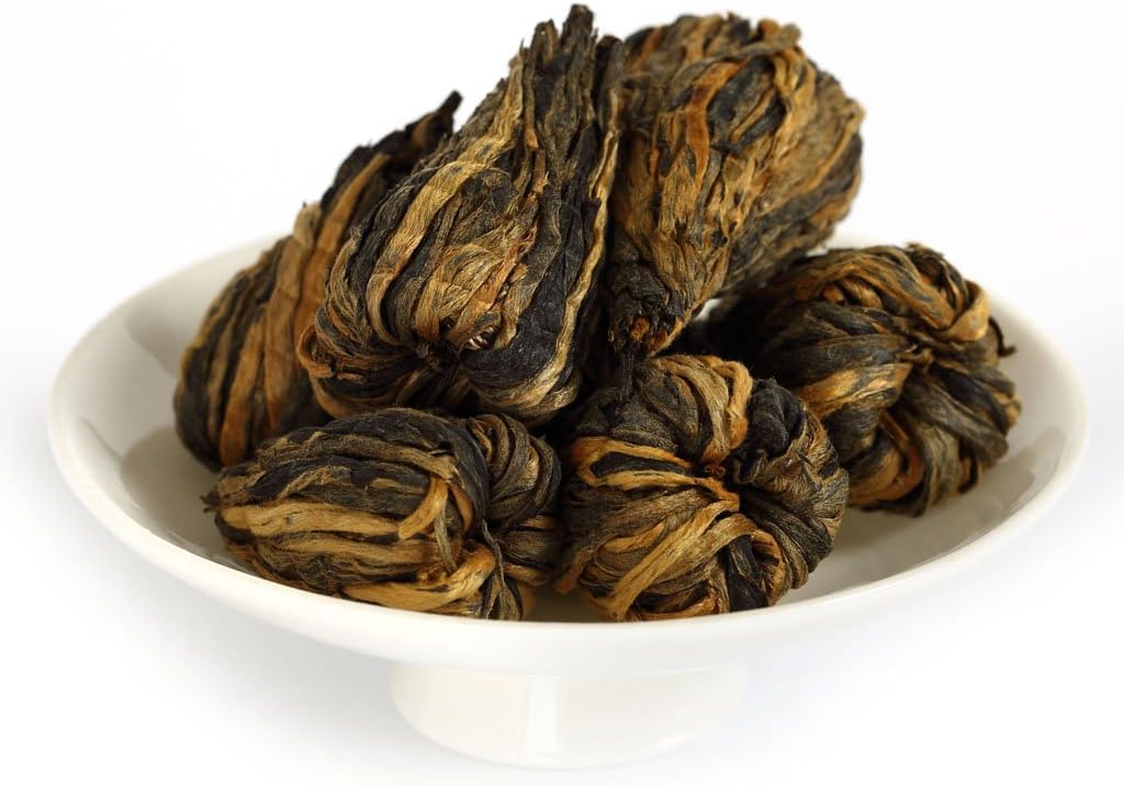 GOARTEA Dianhong Black Tea - 2Pcs 250g / Total 17.6oz Nonpareil Supreme Grade - Chinese Yunnan Fengqing Dian Hong Tea Loose Leaf - Dianhong Pagoda Shape