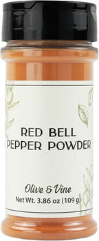 Olive & Vine Red Bell Pepper Powder, Sweet & Vibrant, For Seasoning & Sauces, Rich Tradition, Authentic Taste, For Global Recipes (3.86 Ounce)