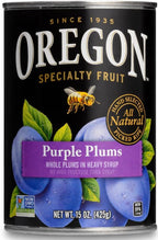 Oregon Whole Purple Plums in Heavy Syrup, 15 oz Cans, Pack of 4, Gourmet Canned Fruit for Baking, Desserts & Cooking